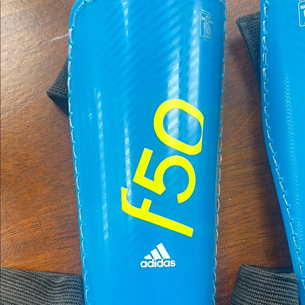 Adidas F50 Blue and Yellow Shin Guards M - Picture 3 of 9